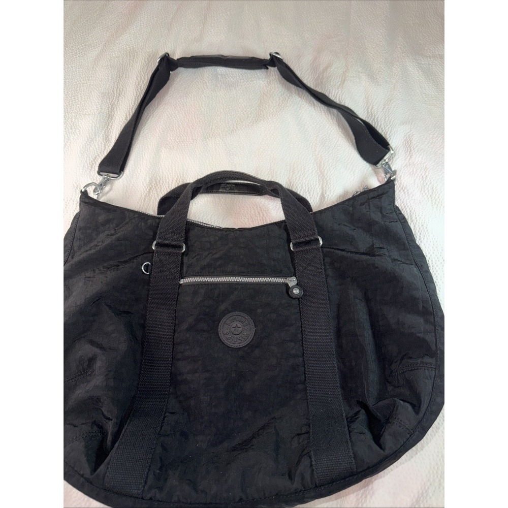 Kipling Adara Black Tote Shoulder Bag with Crossbody Strap